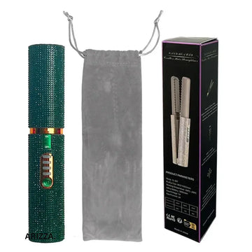 2-IN-1 Electric USB Hair Straightener Curler Green Diamond