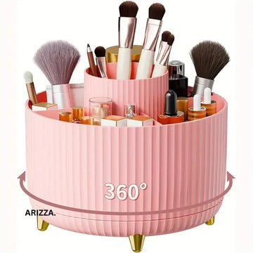 360° Rotating Makeup Tool Storage Box Organizer