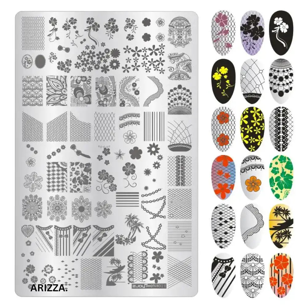 Nail Stamping Plates Flower Art Template PLUS14