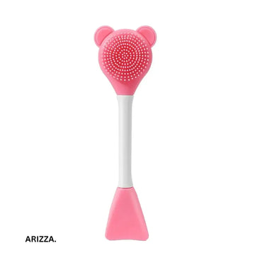 Silicone Double Head Facial Mask Brush dark pink