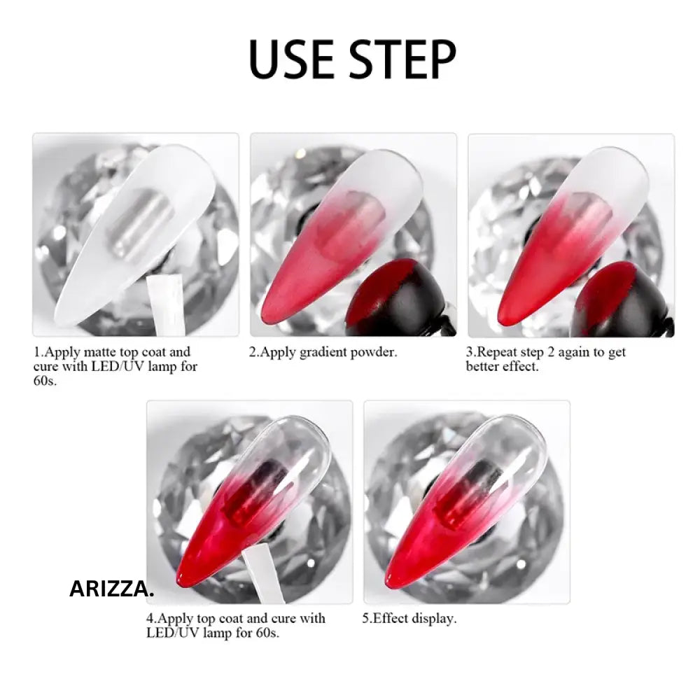 Women Milky white Gradient Nails Glitter