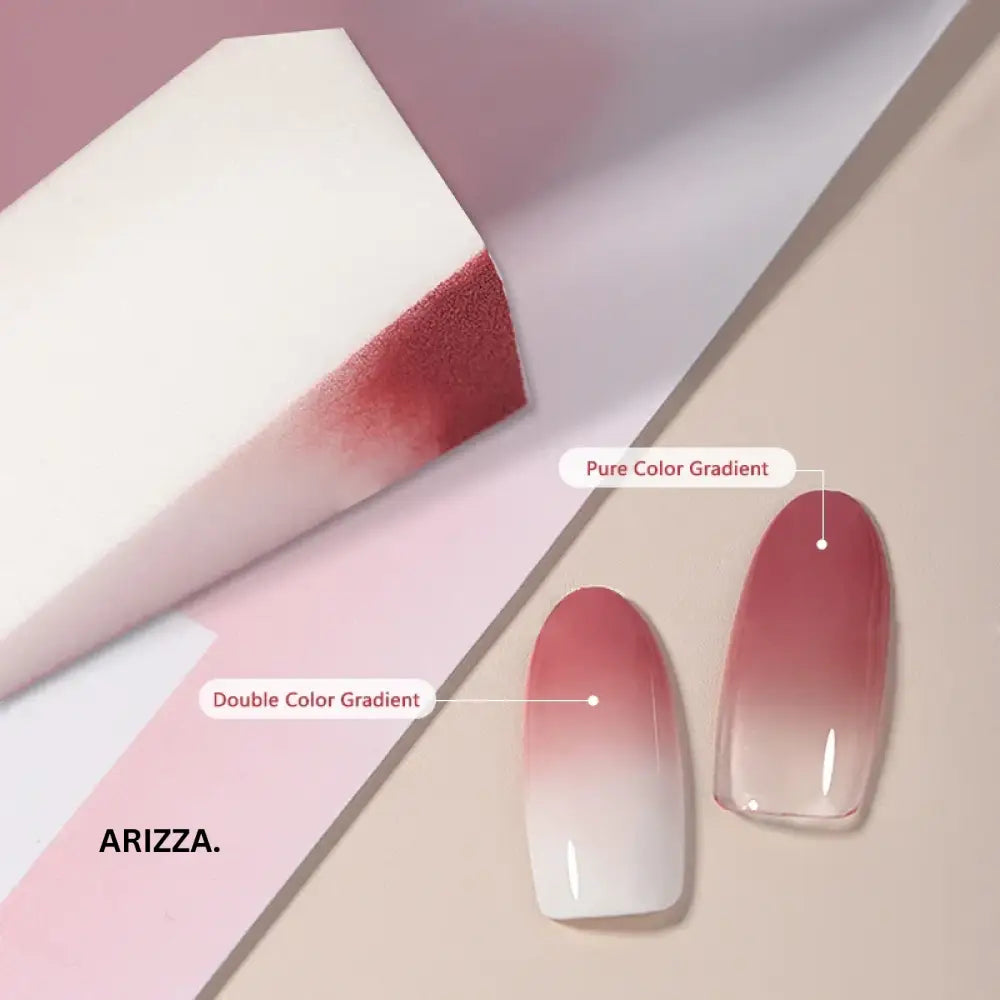 Women Milky white Gradient Nails Glitter