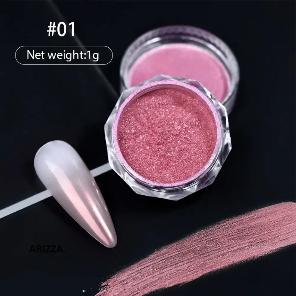 Women Milky white Gradient Nails Glitter Gradient B01