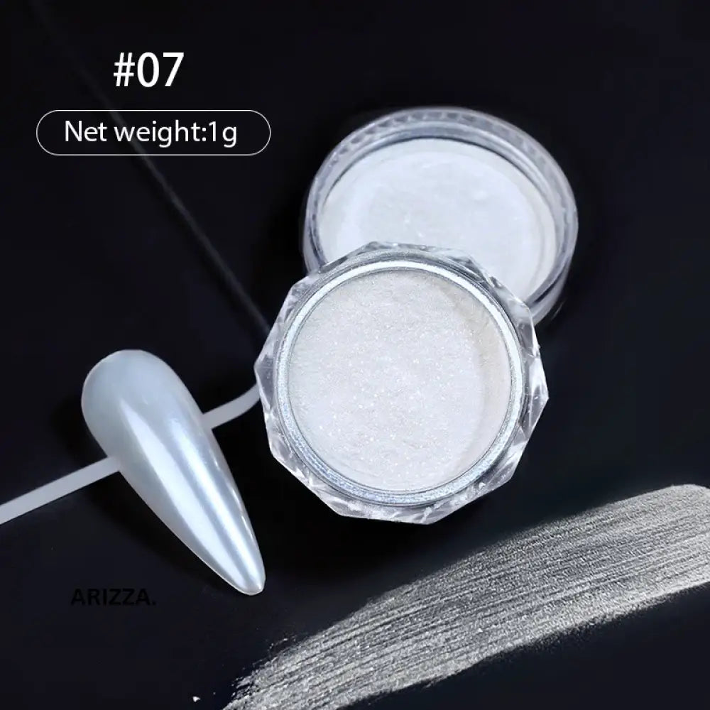 Women Milky white Gradient Nails Glitter Gradient B07