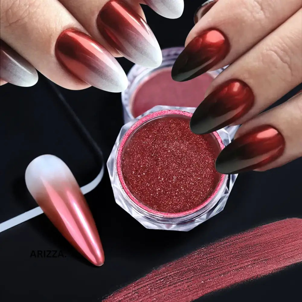 Women Milky white Gradient Nails Glitter Gradient B08