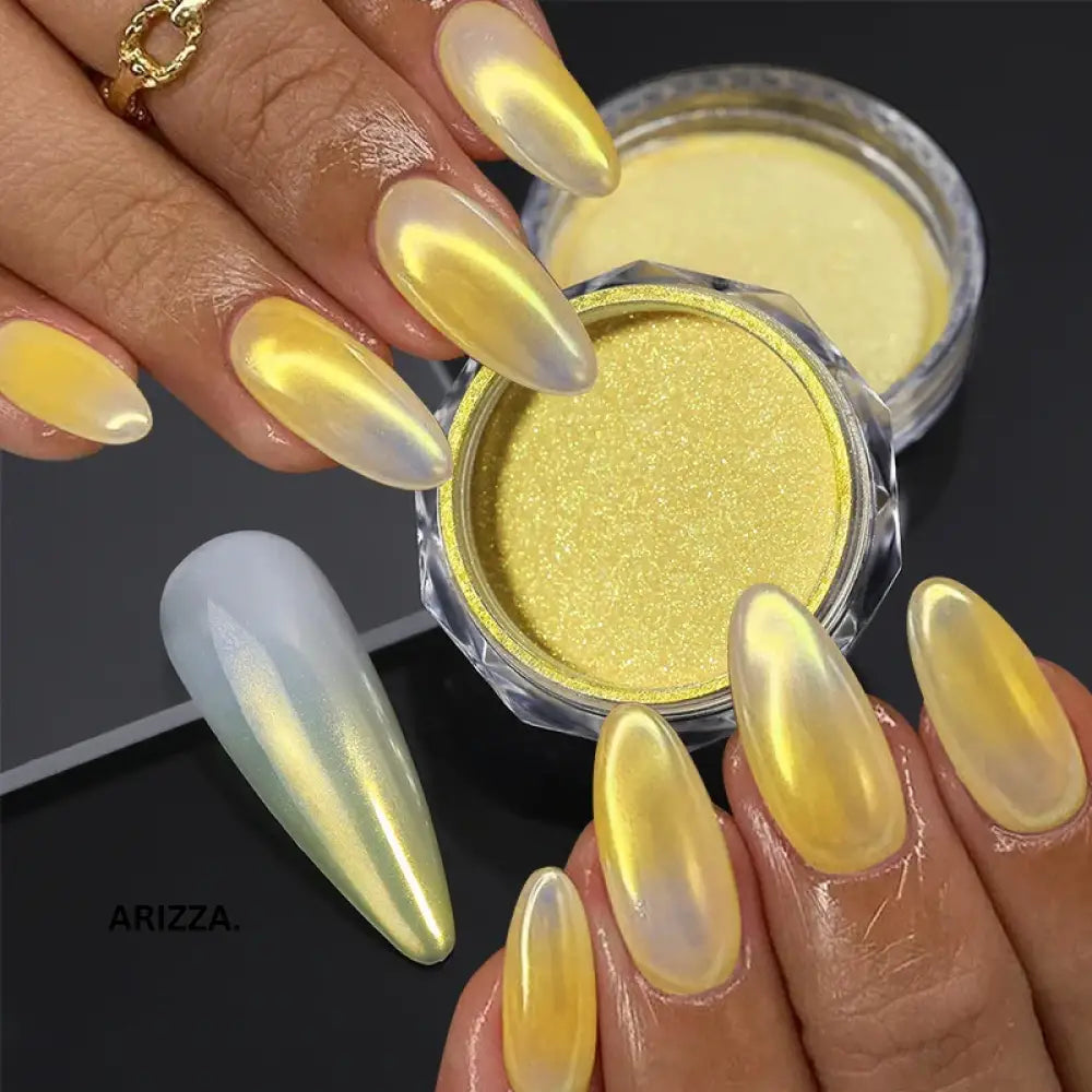 Women Milky white Gradient Nails Glitter Gradient C01