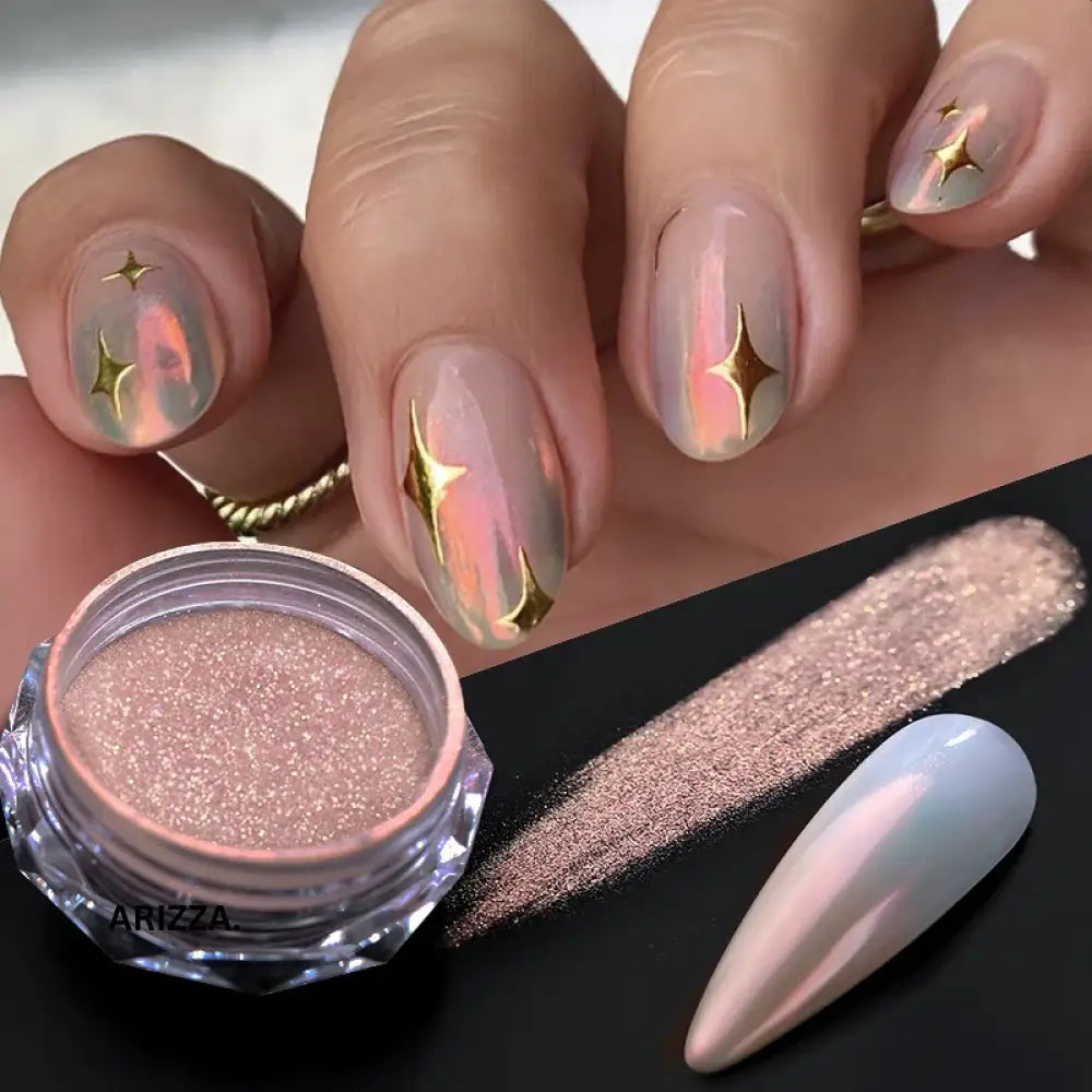 Women Milky white Gradient Nails Glitter Gradient C02