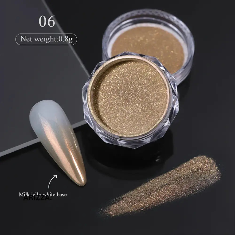 Women Milky white Gradient Nails Glitter Gradient C06