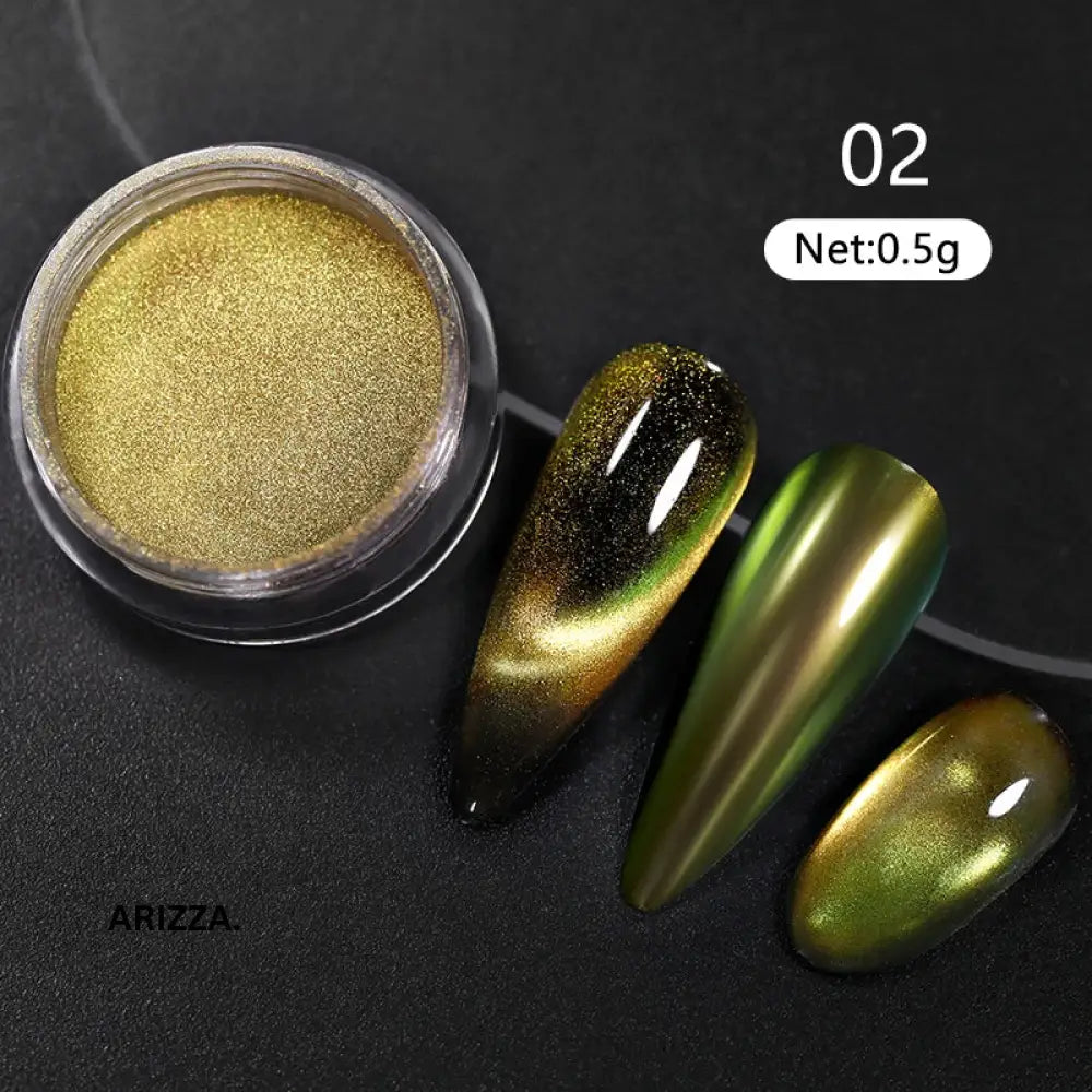 Women Milky white Gradient Nails Glitter Chameleon 06a