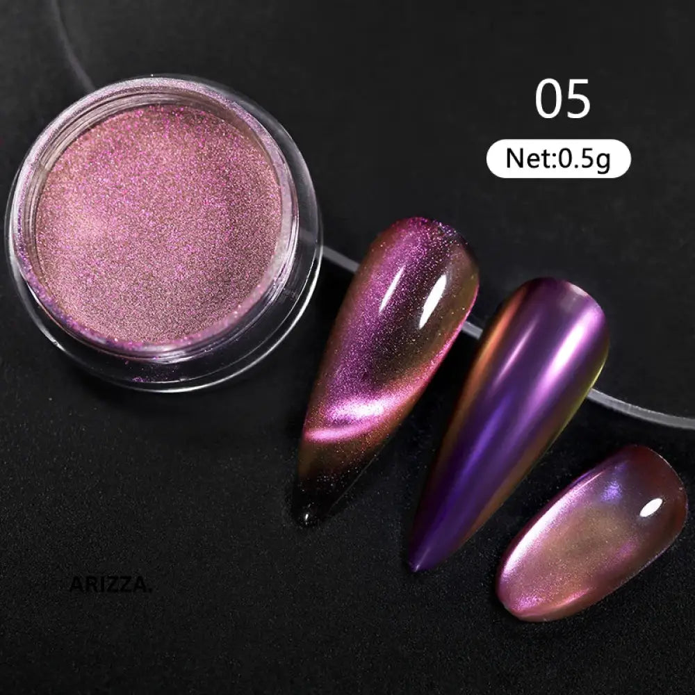 Women Milky white Gradient Nails Glitter Chameleon 09a