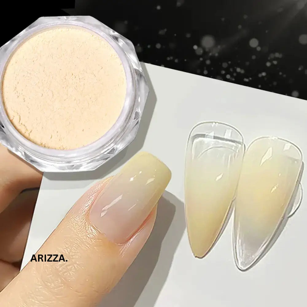Women Milky white Gradient Nails Glitter Milk apricot