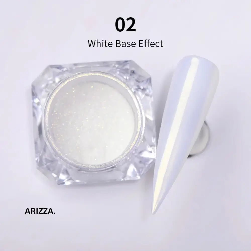 Women Milky white Gradient Nails Glitter Pearl 10