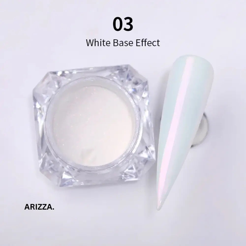 Women Milky white Gradient Nails Glitter Pearl 11
