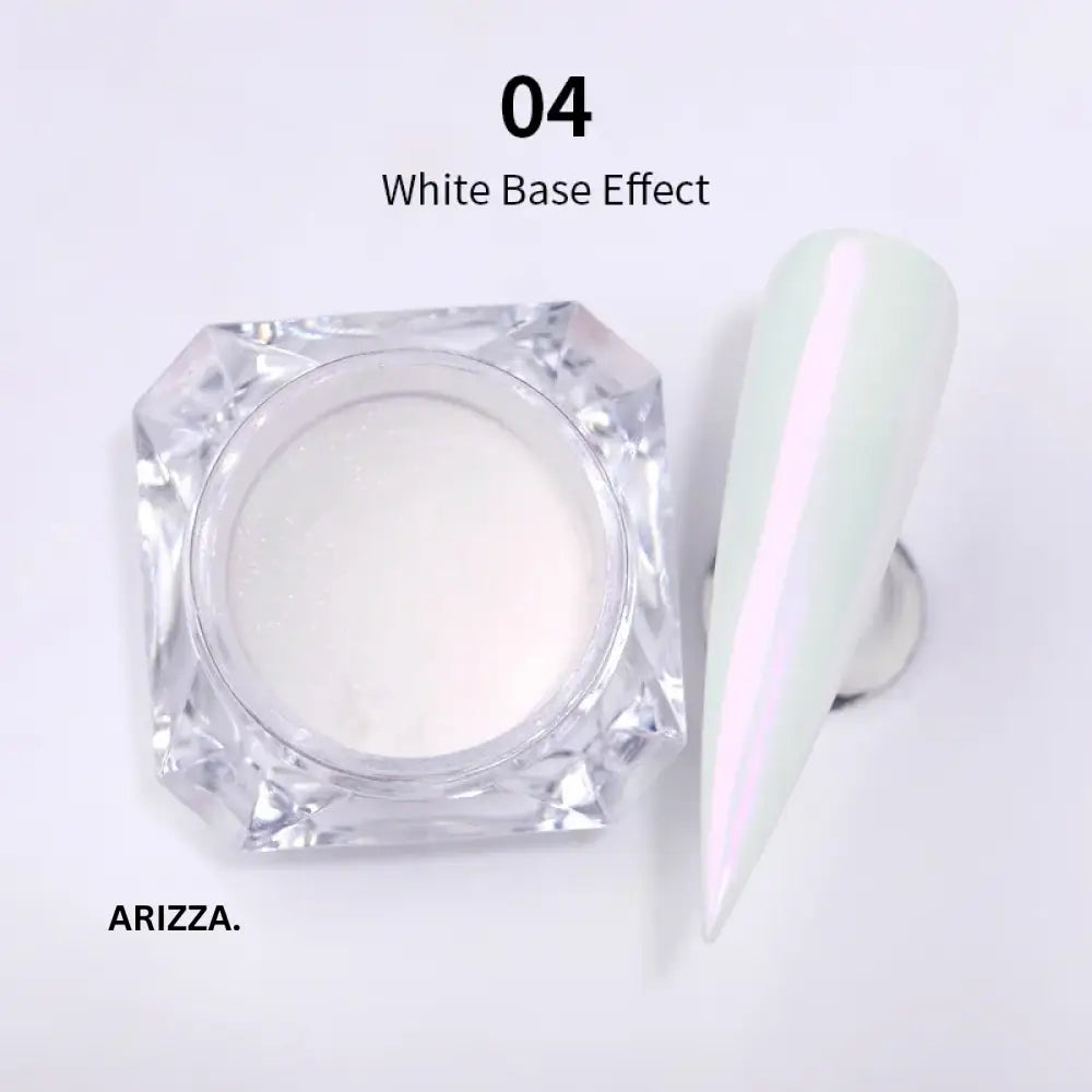 Women Milky white Gradient Nails Glitter Pearl 12