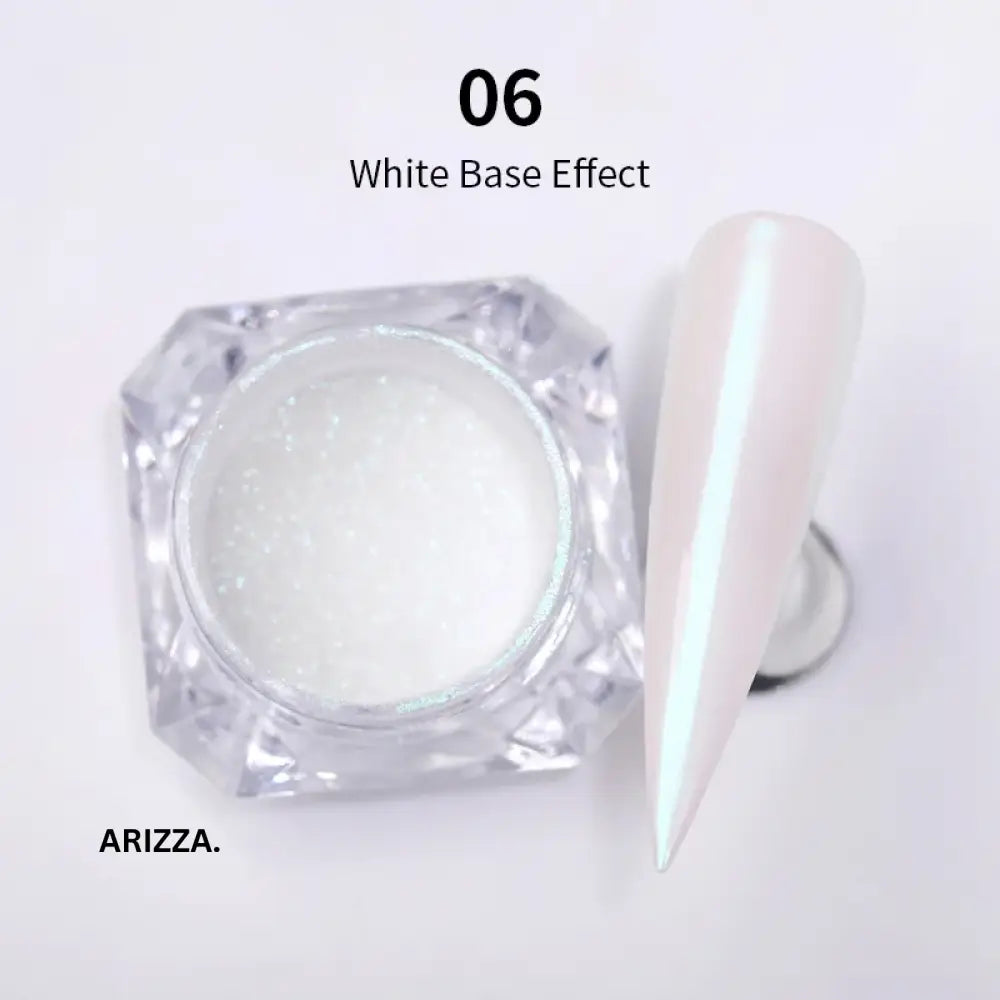 Women Milky white Gradient Nails Glitter Pearl 13