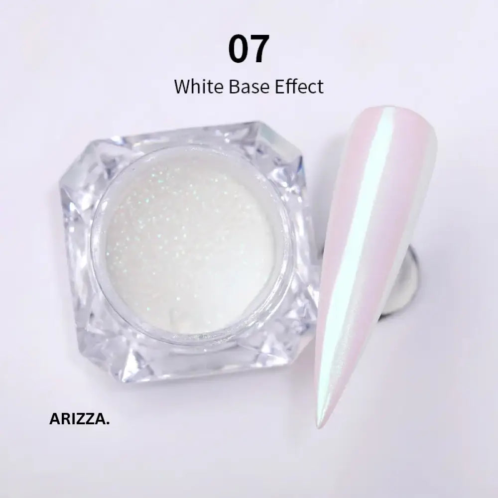 Women Milky white Gradient Nails Glitter Pearl 14
