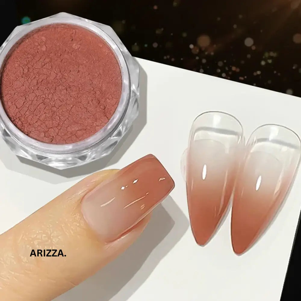 Women Milky white Gradient Nails Glitter pumpkin