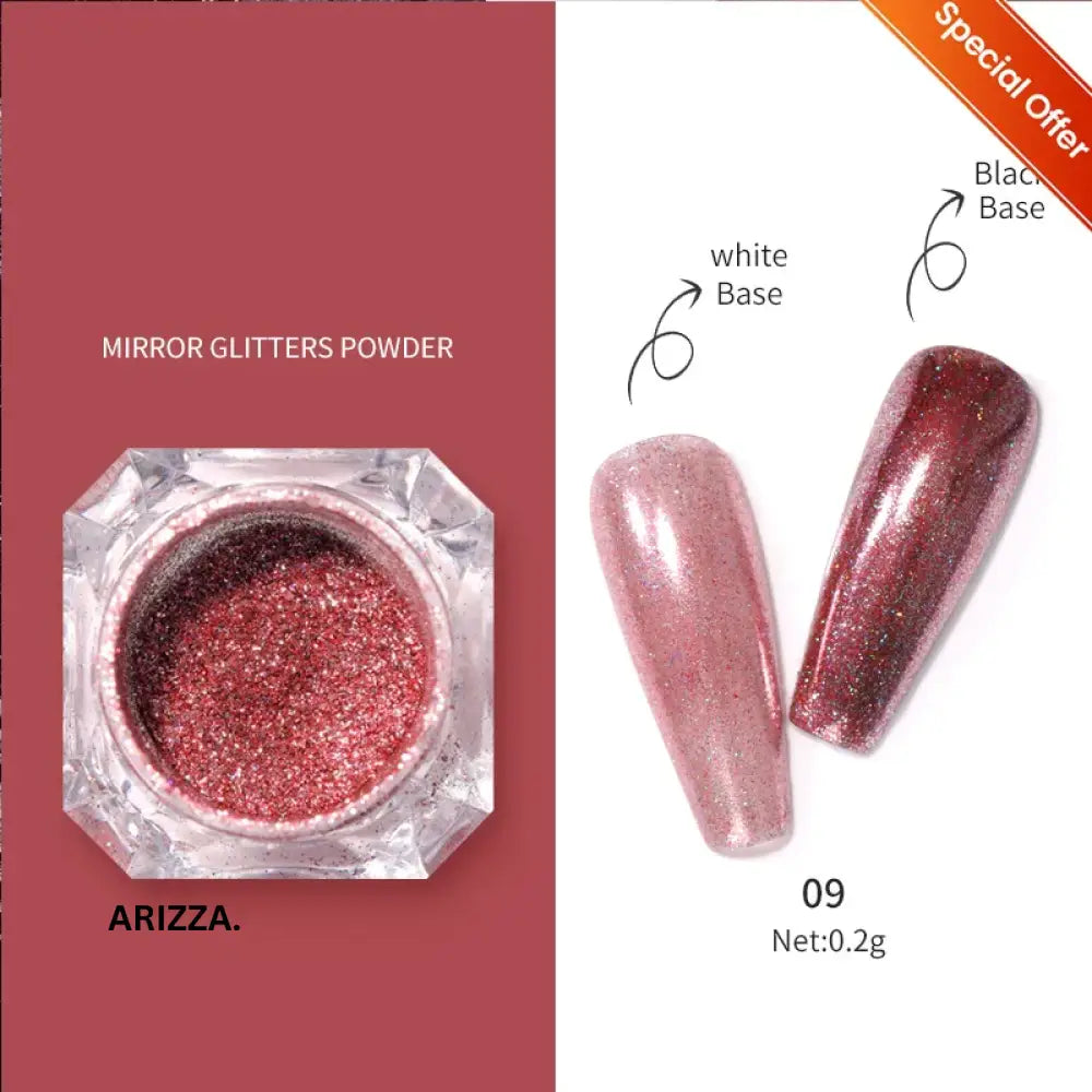 Women Milky white Gradient Nails Glitter Special 09