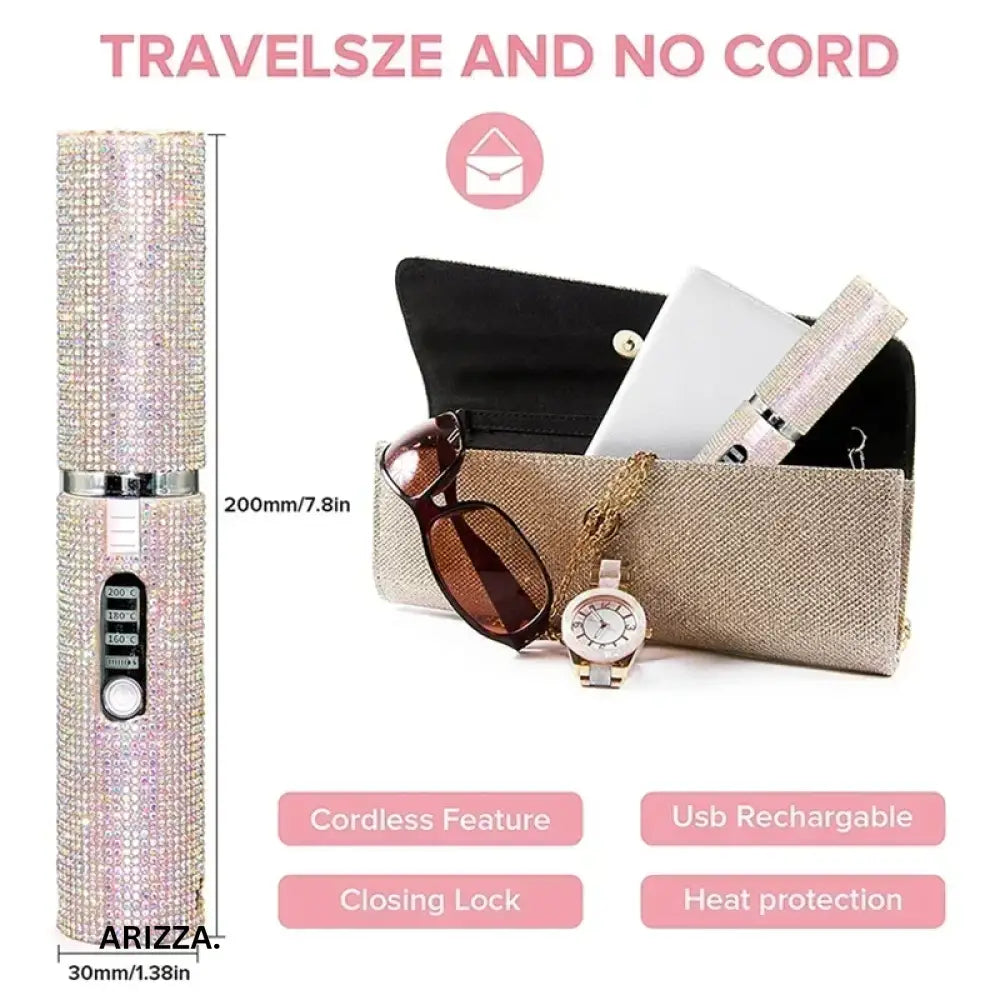 2-IN-1 Electric USB Hair Straightener Curler