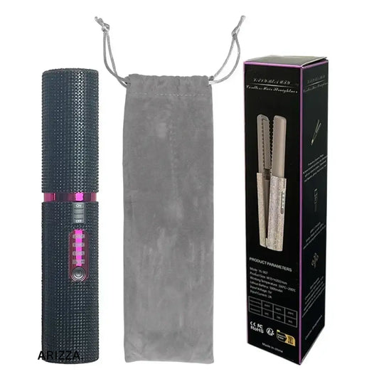 2-IN-1 Electric USB Hair Straightener Curler Black Diamond