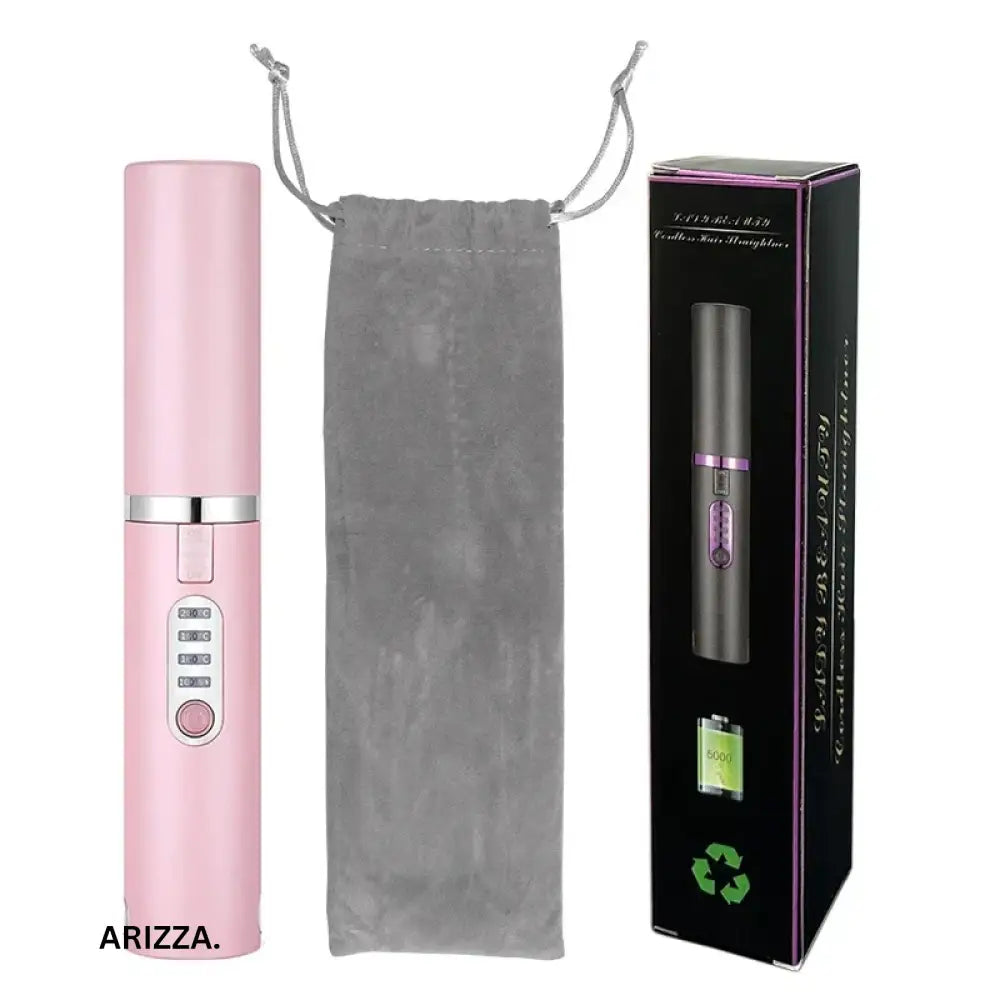 2-IN-1 Electric USB Hair Straightener Curler Pink NO Diamond
