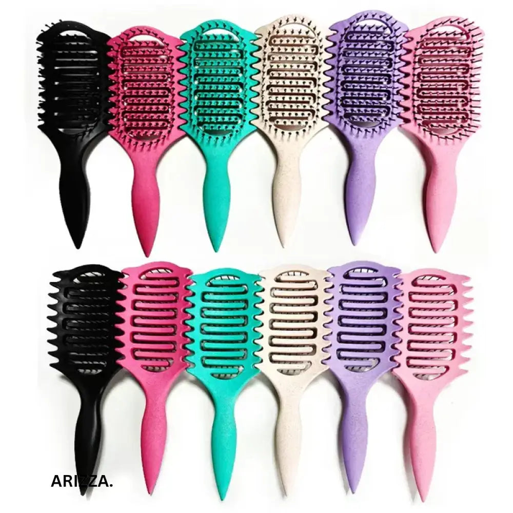 3 in 1 Curl Define Styling Brush Hollow Out Detangling Hair Brush Tangled Hair Comb Shaping Defining Curls Barber