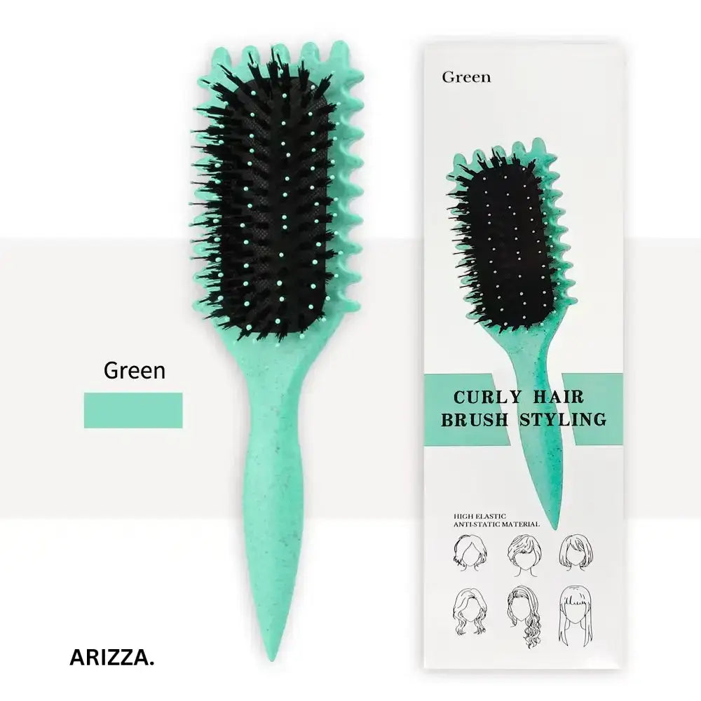3 in 1 Curl Define Styling Brush Hollow Out Detangling Hair Brush Tangled Hair Comb Shaping Defining Curls Barber