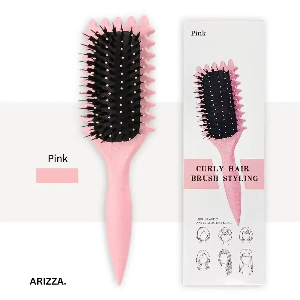 3 in 1 Curl Define Styling Brush Hollow Out Detangling Hair Brush Tangled Hair Comb Shaping Defining Curls Barber