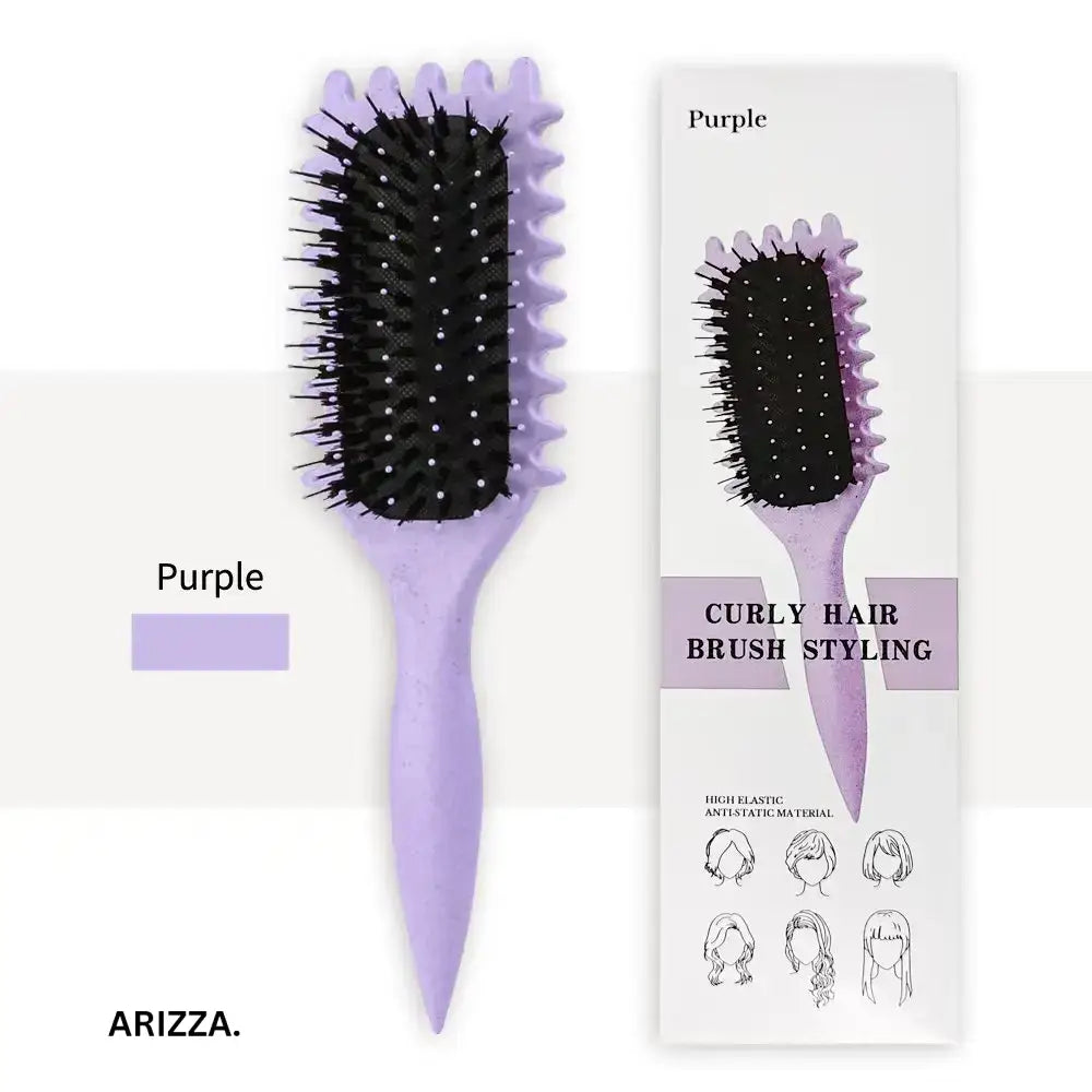 3 in 1 Curl Define Styling Brush Hollow Out Detangling Hair Brush Tangled Hair Comb Shaping Defining Curls Barber