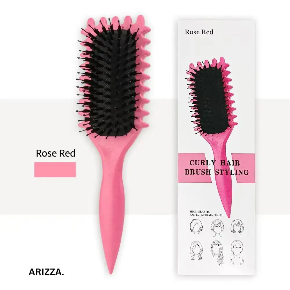 3 in 1 Curl Define Styling Brush Hollow Out Detangling Hair Brush Tangled Hair Comb Shaping Defining Curls Barber