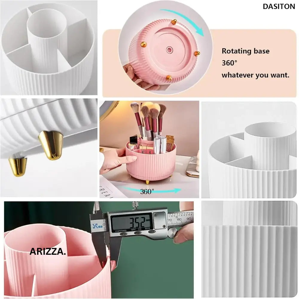 360° Rotating Makeup Tool Storage Box Organizer
