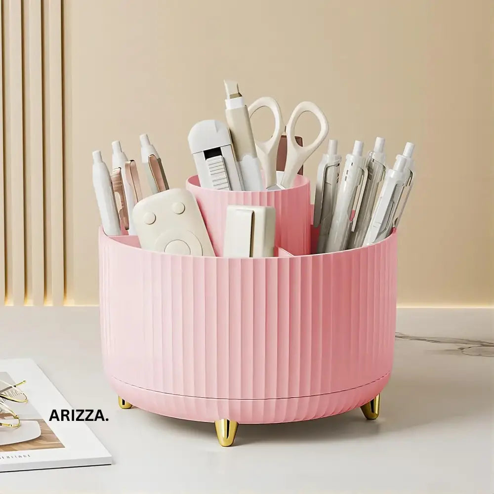 360° Rotating Makeup Tool Storage Box Organizer