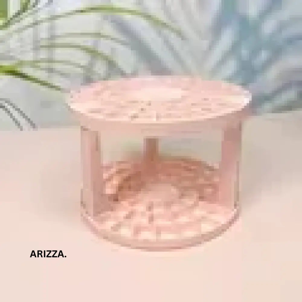 360° Rotating Makeup Tool Storage Box Organizer pink grid