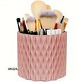360° Rotating Makeup Tool Storage Box Organizer Pink No Brushes