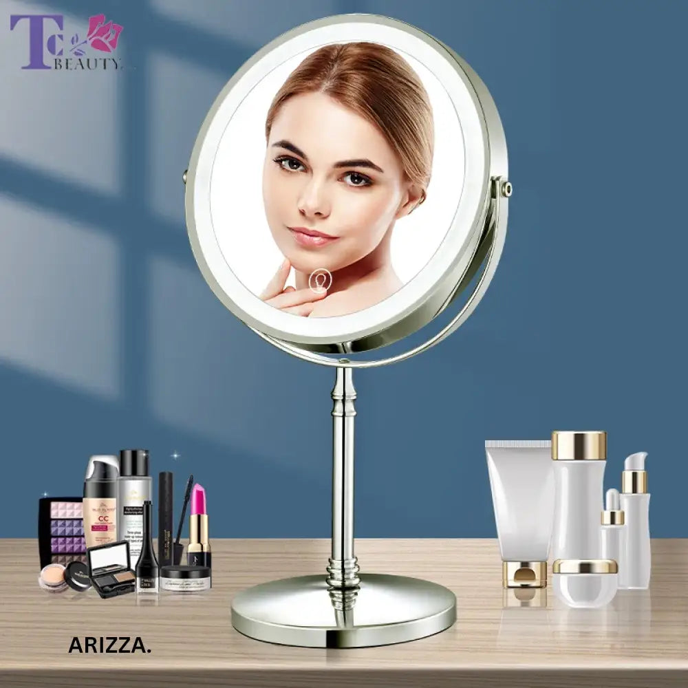 Adjustable Light Standing Makeup Mirror