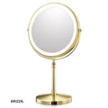 Adjustable Light Standing Makeup Mirror Gold Tri-light