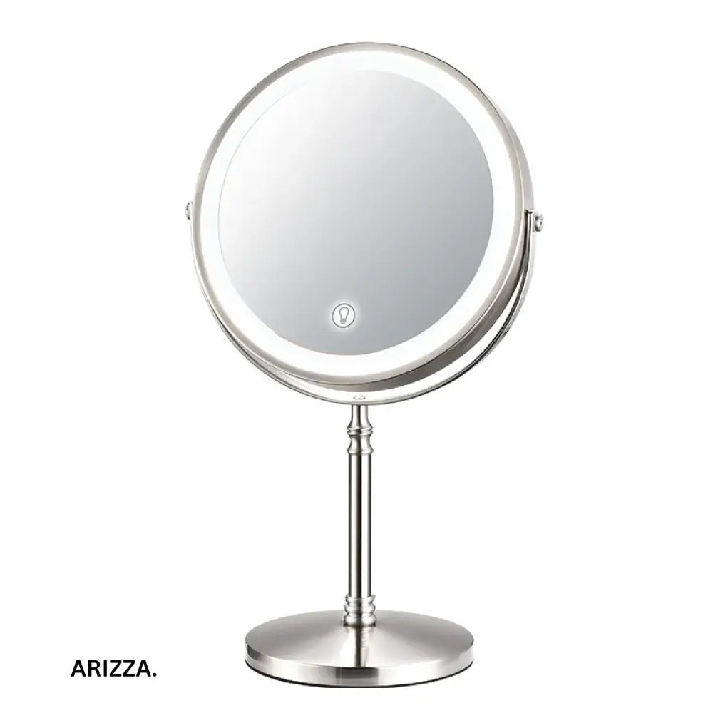 Adjustable Light Standing Makeup Mirror Nickel Tri-light