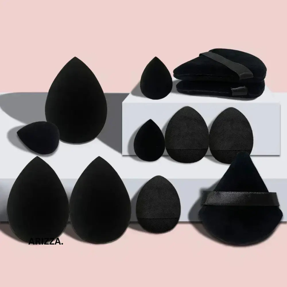 Cosmetic Puff Foundation Makeup Sponge 12Pcs Black no box