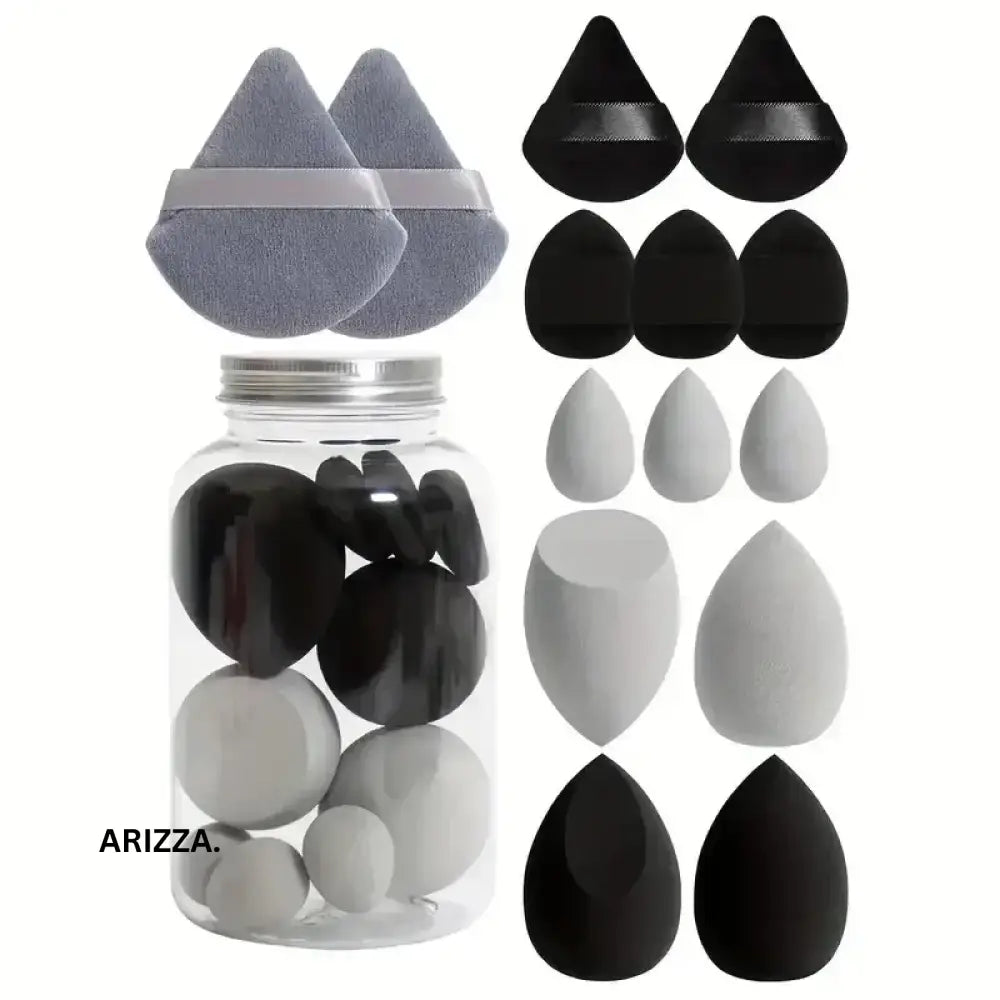 Cosmetic Puff Foundation Makeup Sponge 14Pcs Black in box