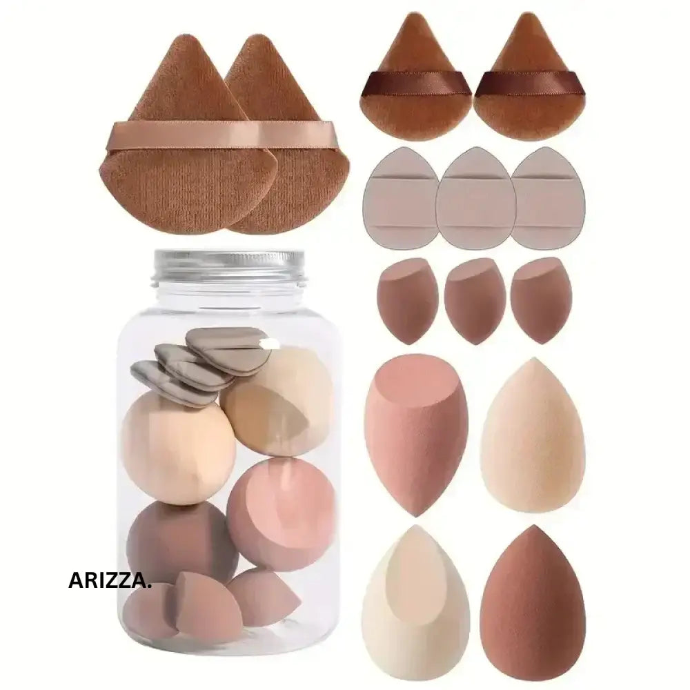 Cosmetic Puff Foundation Makeup Sponge 14Pcs Coffee in box