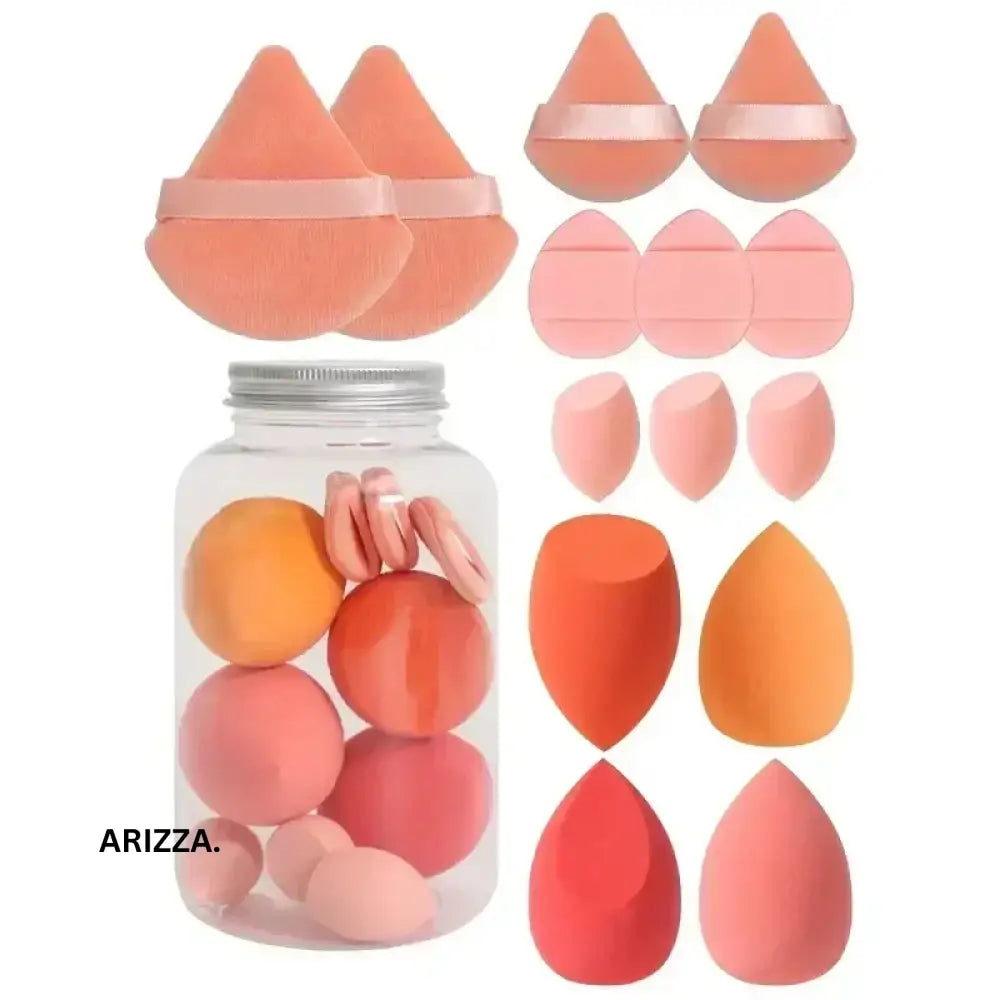 Cosmetic Puff Foundation Makeup Sponge 14Pcs Orange in box