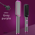 Electric Multifunctional Straight Hair Hot Comb Grey Purple AU