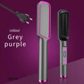 Electric Multifunctional Straight Hair Hot Comb Grey Purple EU