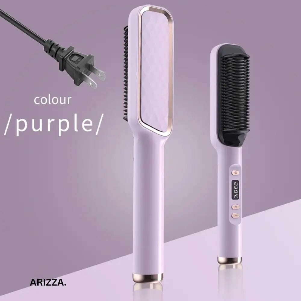 Electric Multifunctional Straight Hair Hot Comb Purple US