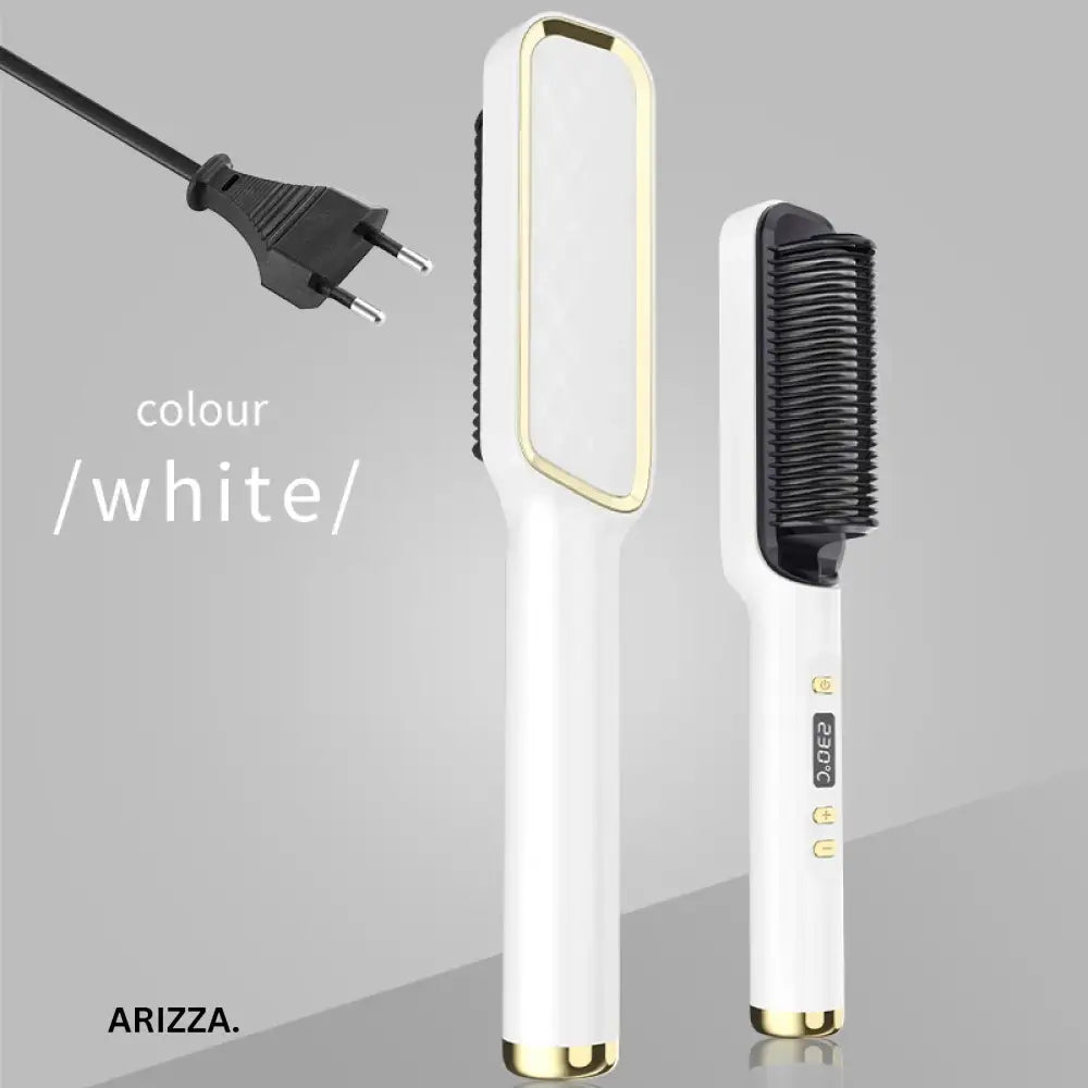 Electric Multifunctional Straight Hair Hot Comb White EU