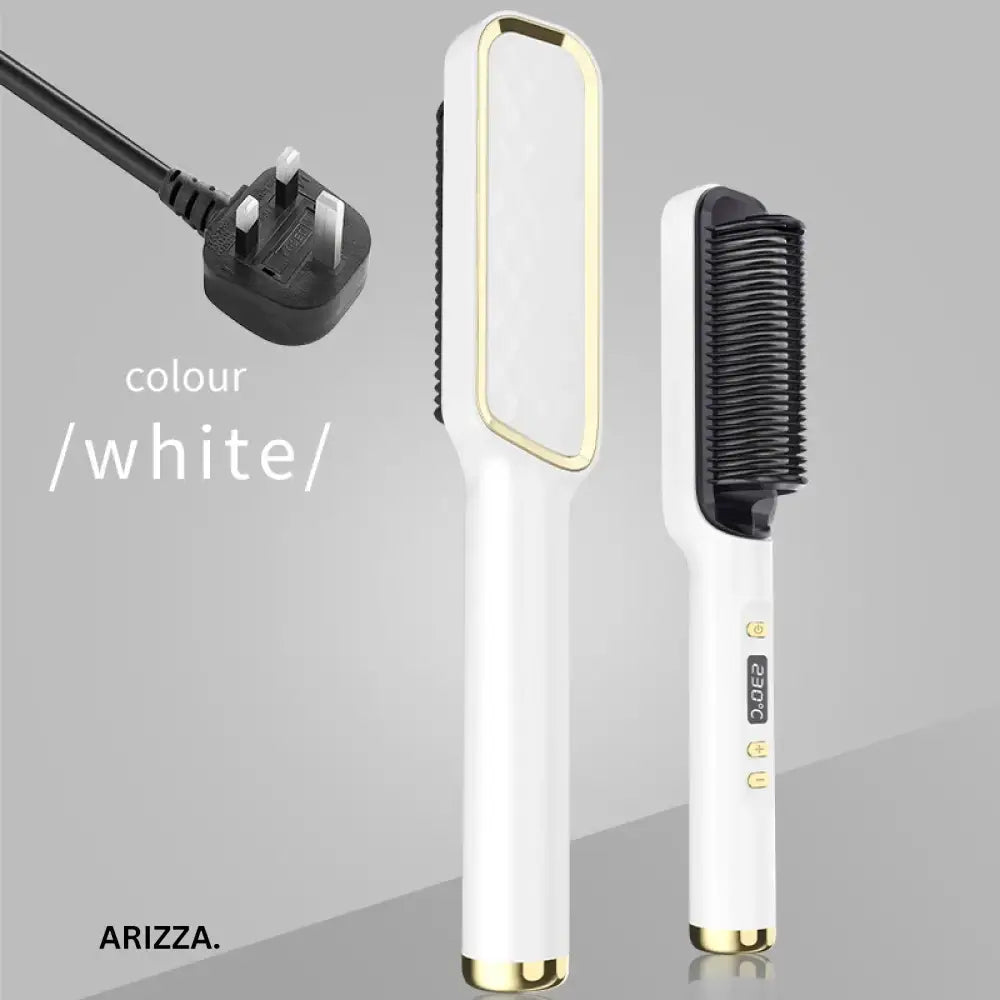 Electric Multifunctional Straight Hair Hot Comb White UK