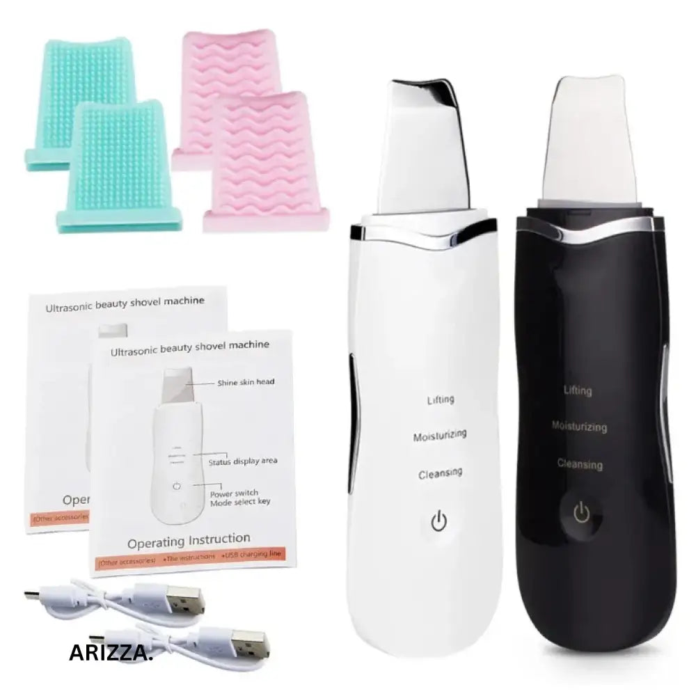 Electric Vibration Ultrasonic Skin Scrubber 2Pcs Set