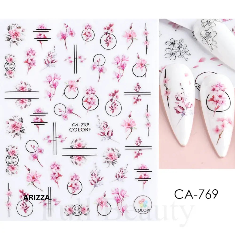 Elegant Flower Nail Decorations Sticker CA-769