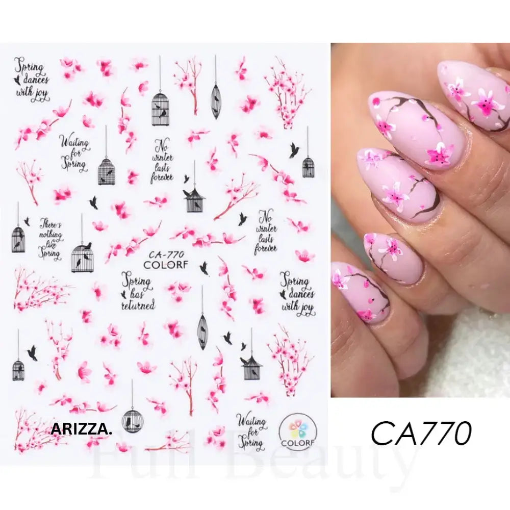 Elegant Flower Nail Decorations Sticker CA-770