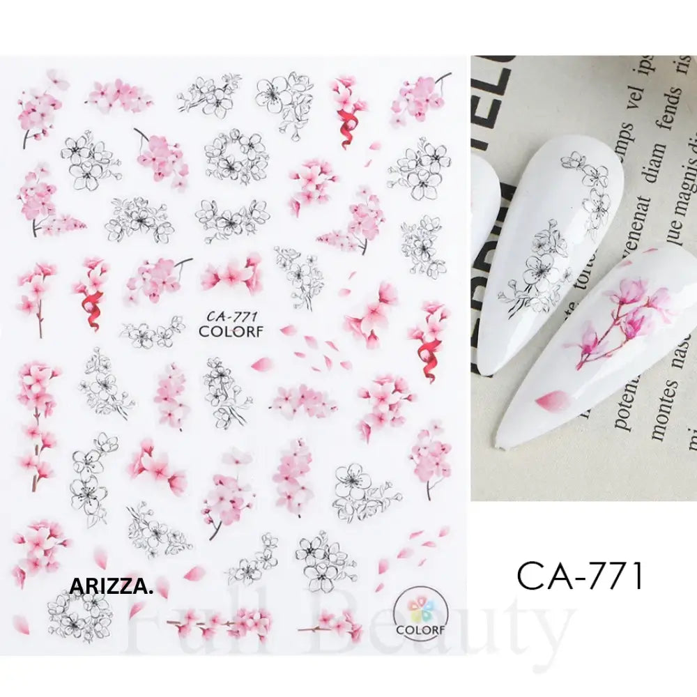 Elegant Flower Nail Decorations Sticker CA-771